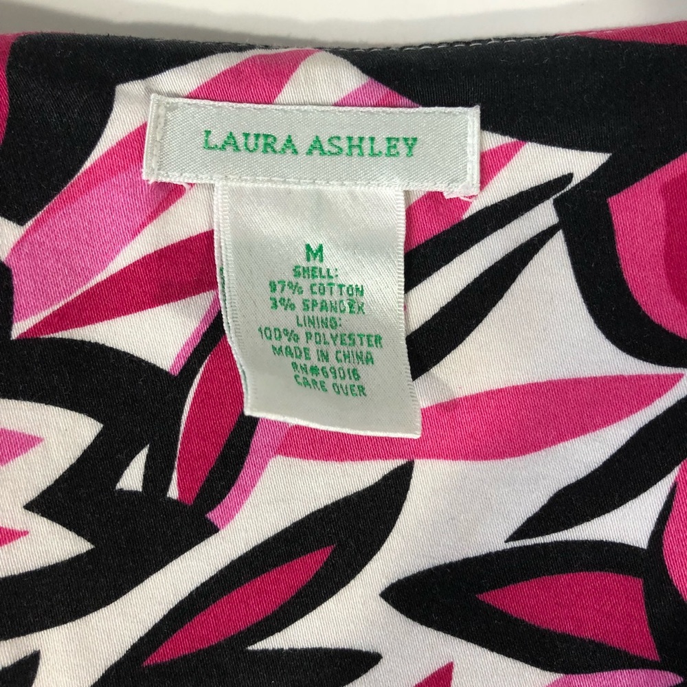 Laura Ashley Pink/Black/White Print Swing Jacket - Picture 8 of 8